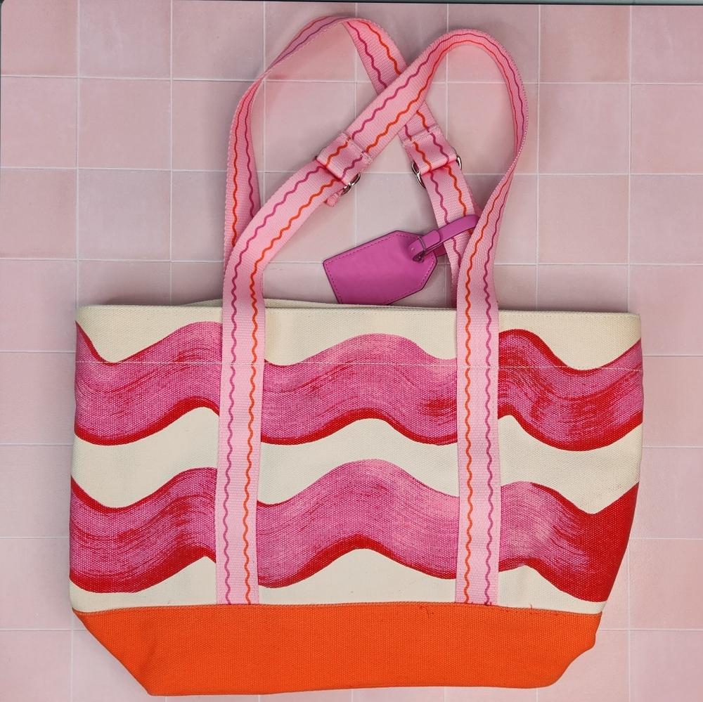 Isaac Mizrahi X Crayola Vibrant Pink and Orange Tote Bag - Picture 4 of 9